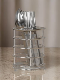 Hermia Reposa Cucharas de Cromo SM020, Soporte Utensilios Cocina Metal Elegante y Práctico, Tamaño 10x31x14cm
